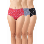 Women's High Coverage Cotton Hipster Panties | Super Combed Mid Rise Briefs | Mid Waist Printed Underwear for Women