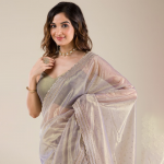 Embellished Beads and Stones Tissue Saree