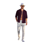 Men's Casual Button Down Shirts Long Sleeve Linen Shirt Fashion Textured Beach Summer Shirt
