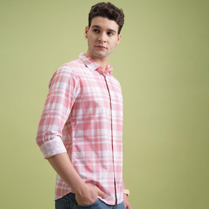 Men's Cotton Slim Fit Checks Shirt | Full Sleeves | Regular Collar | Casual Shirts for Men